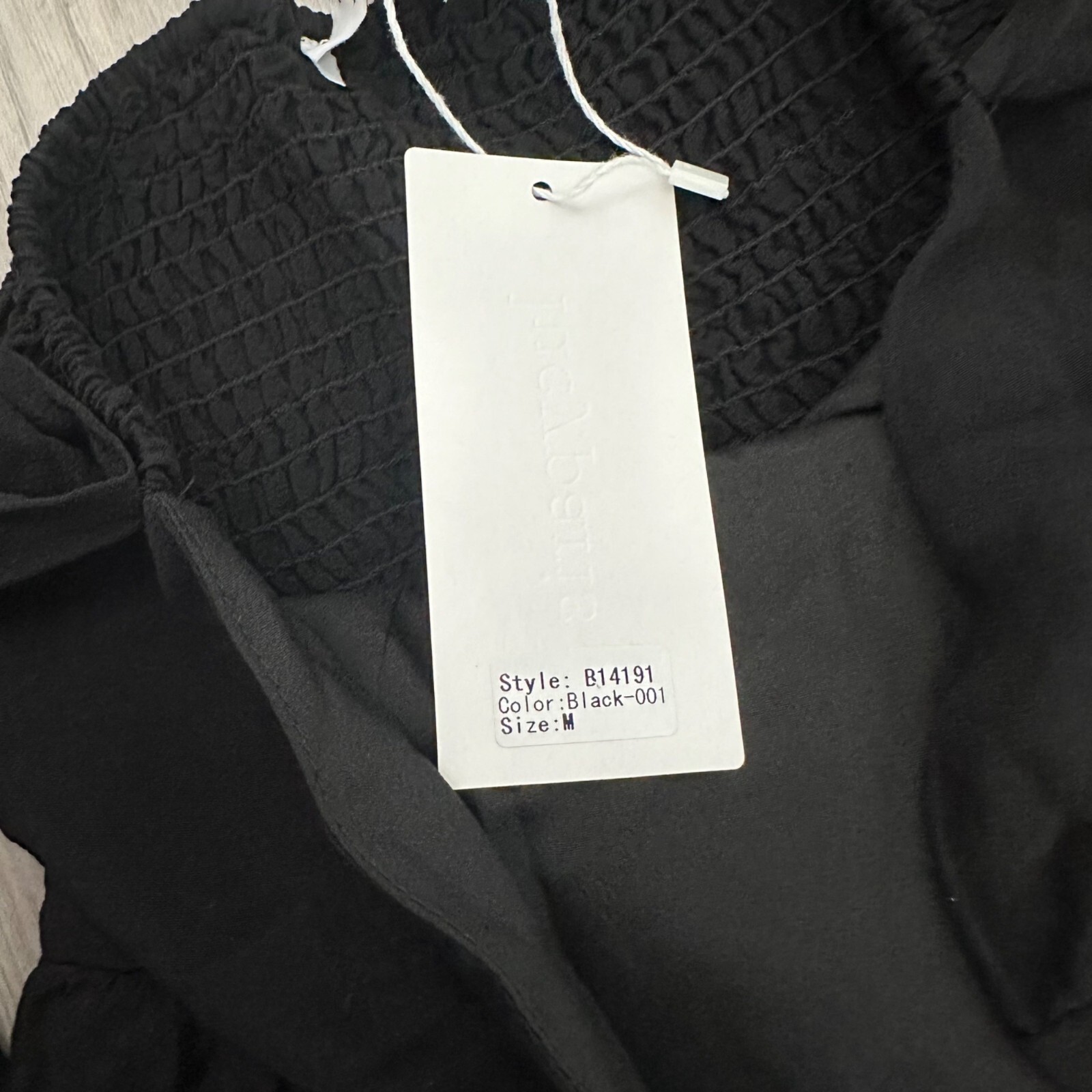 Lucy Paris Strapless Smocked Back Mini Dress Black Size Medium