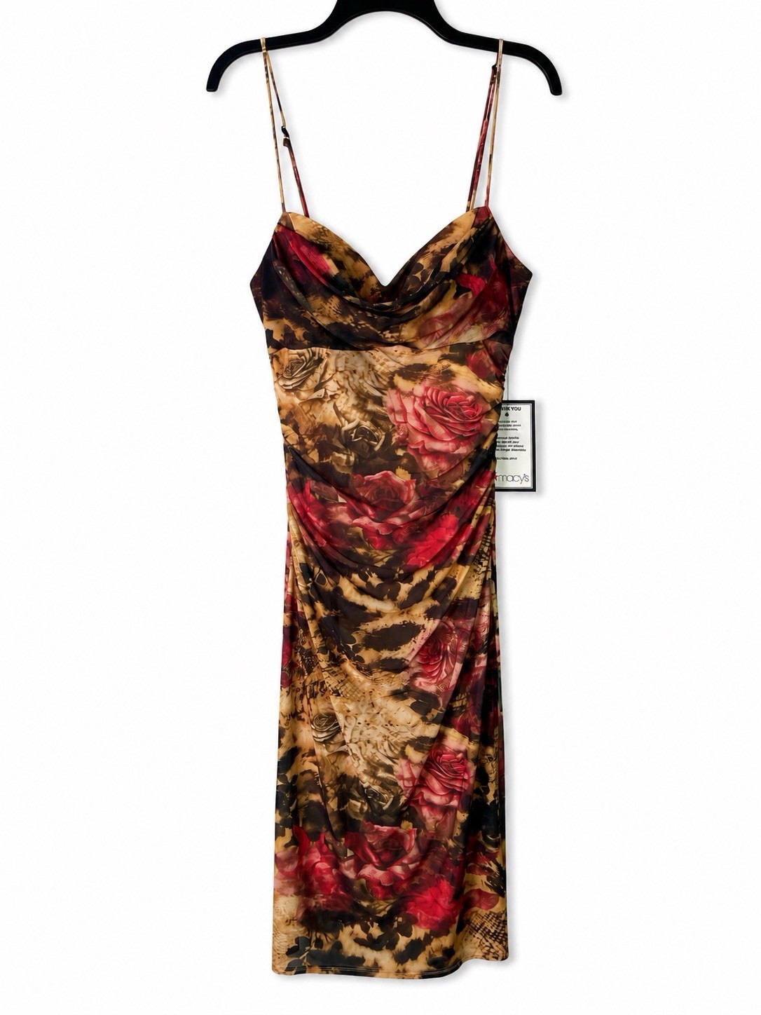 ✨ KATIA RAE Junior Floral Animal Print Cowl Neck Midi Dress