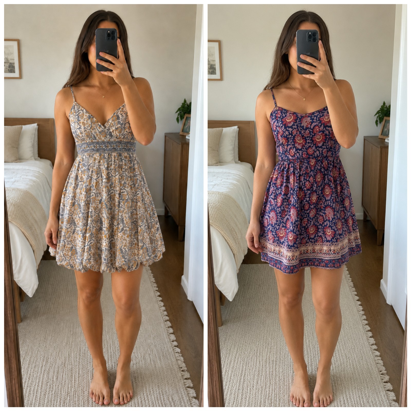 Bundle of 2 Stunning Floral Beaded Boho Style Miss Selfridge Sundresses Size 10