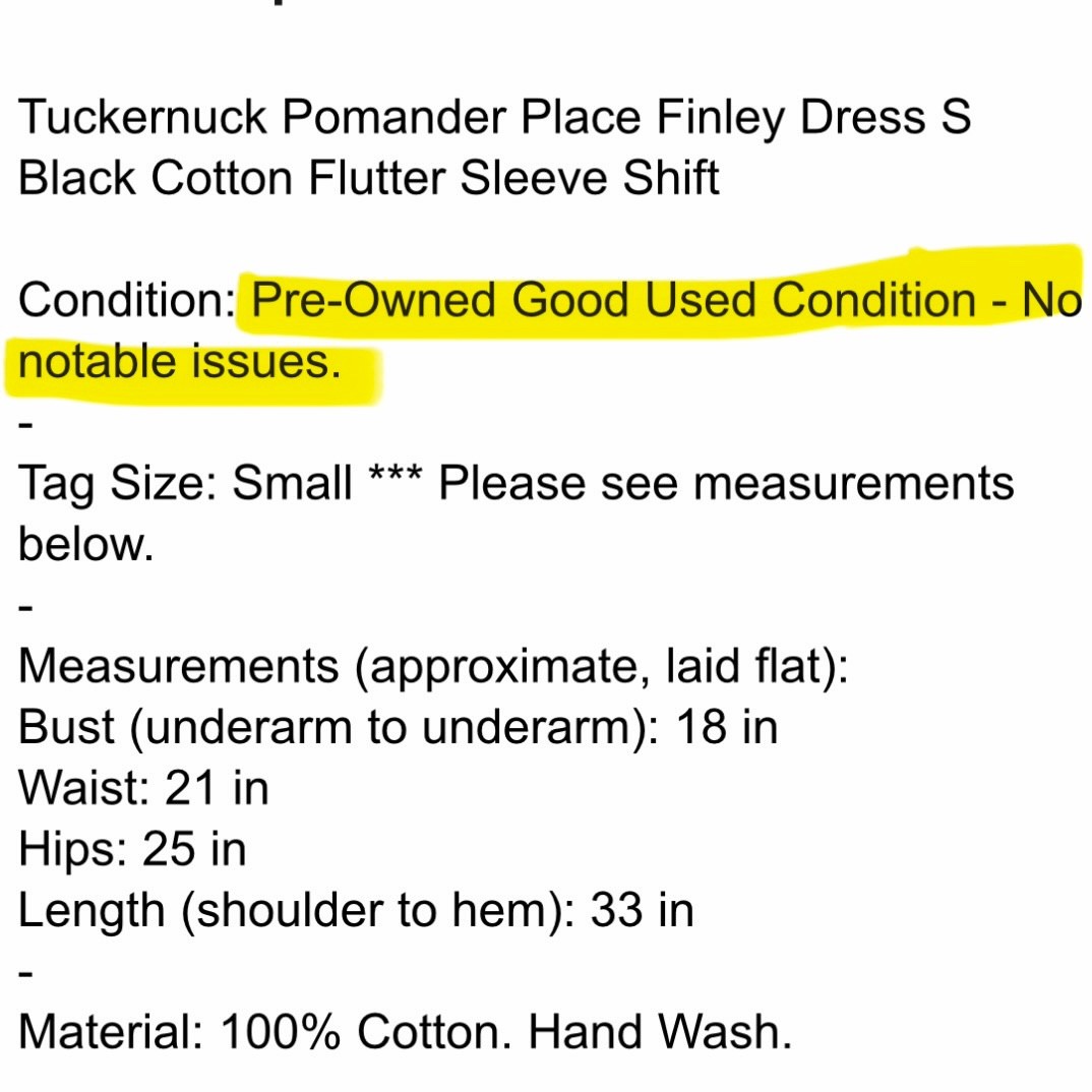 Tuckernuck Pomander Place Finley Dress S Black Minimalist Cotton Mini Shift