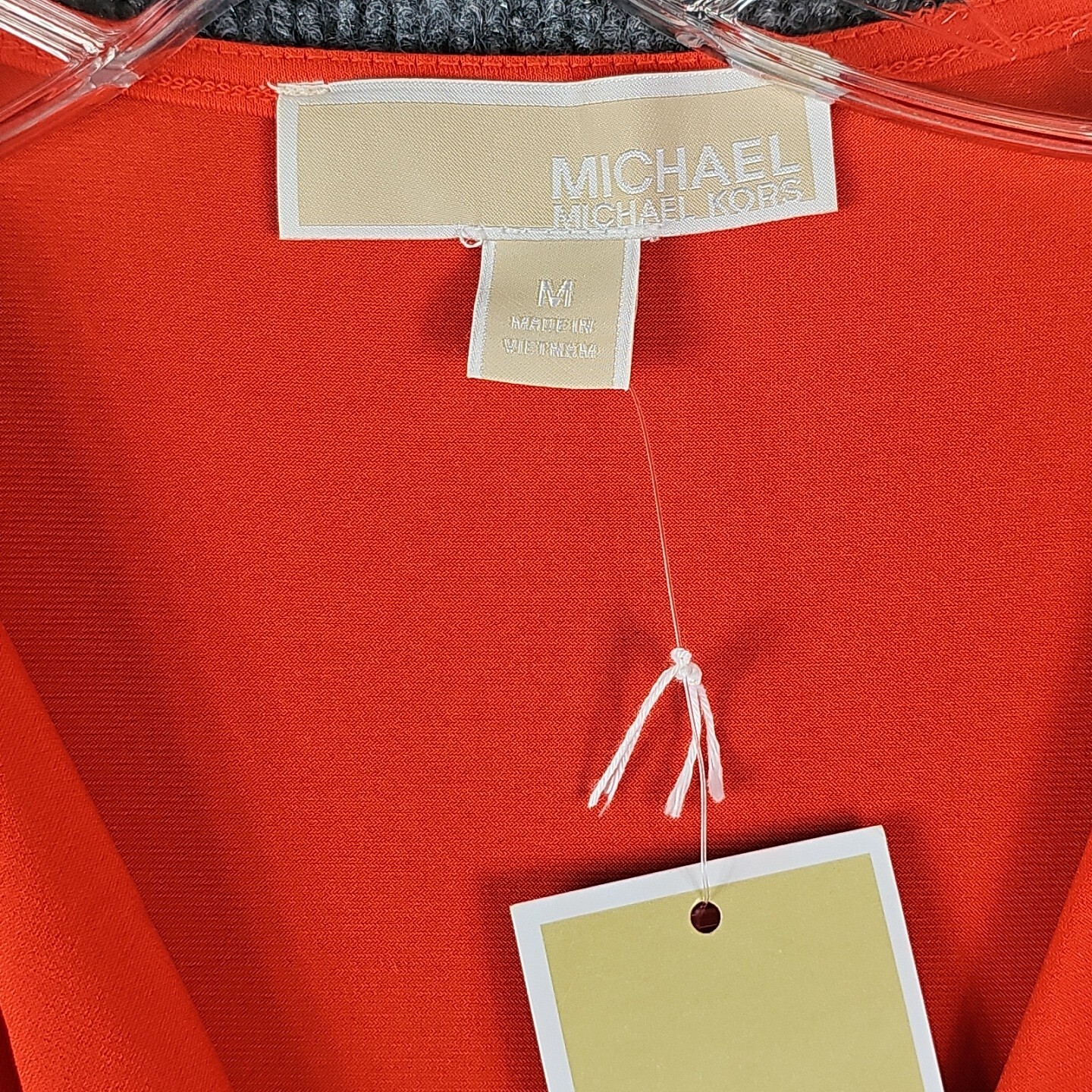Brand New Michael Kors Sleeveless V-Neck Coral Red Gold Hardware Msrp $120 Sz M