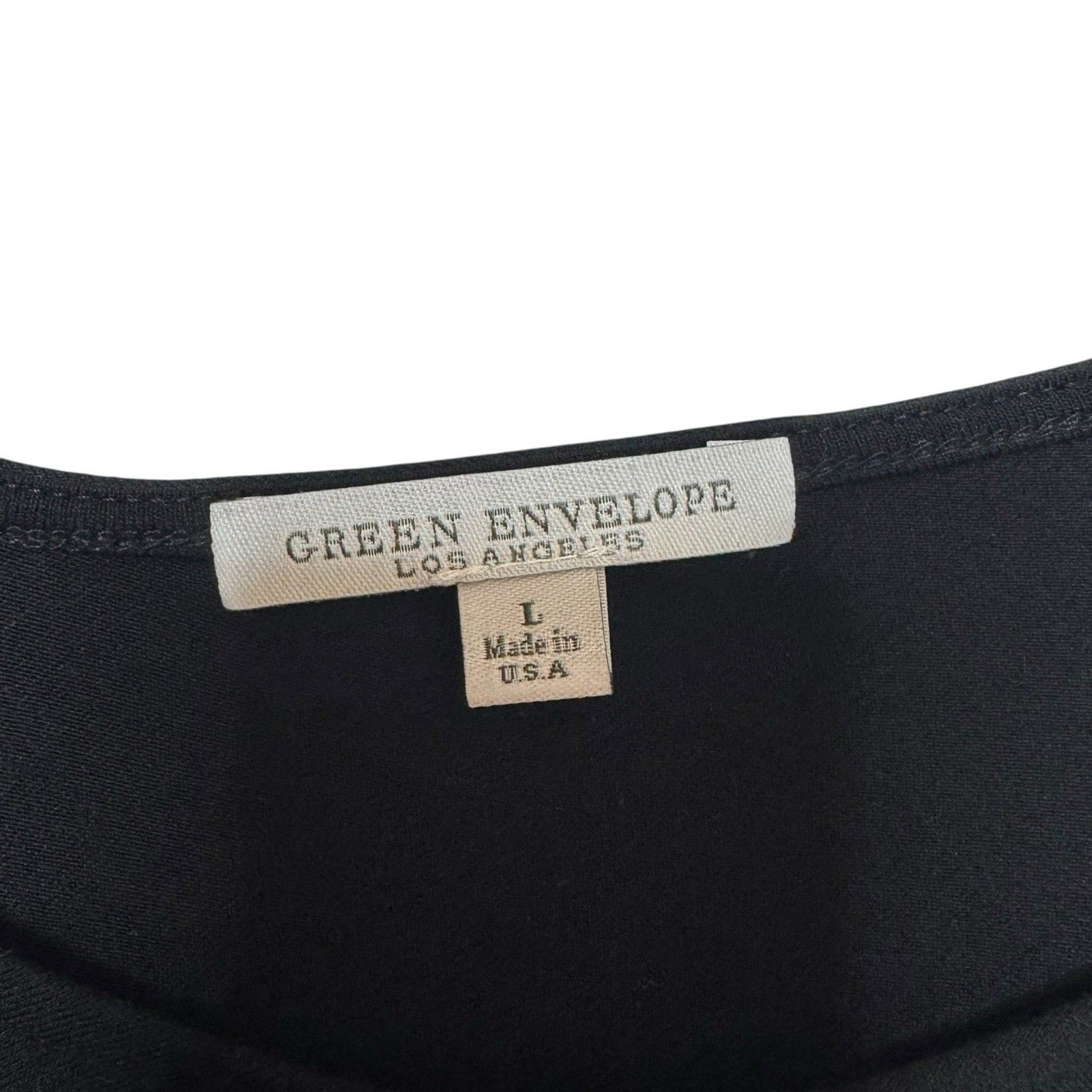Green Envelope Los Angeles Black Maxi Dress Size L Gold Hardware Resortcore EUC