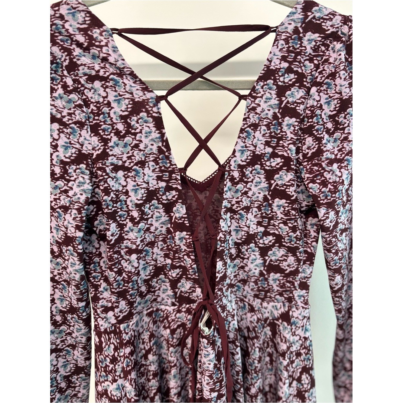 Kimchi Blue (Urban Outfitters) Long-Sleeve Floral Fit-and-Flare Dress