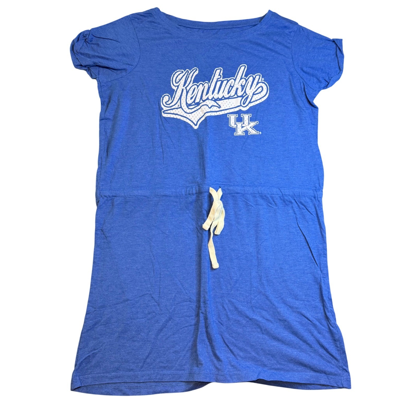 Knights Apparel Kentucky Wildcats Blue T-Shirt Dress Drawstring Waist Womens L