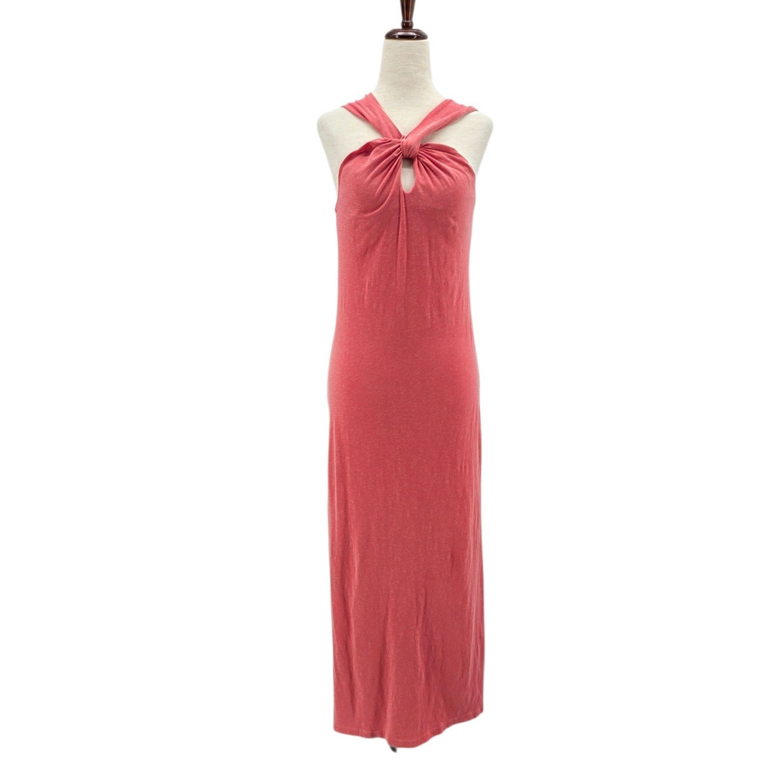 Sundry Womens XS Dress Keyhole Midi Pink Red Sleeveless Slits Boho Beach Casual