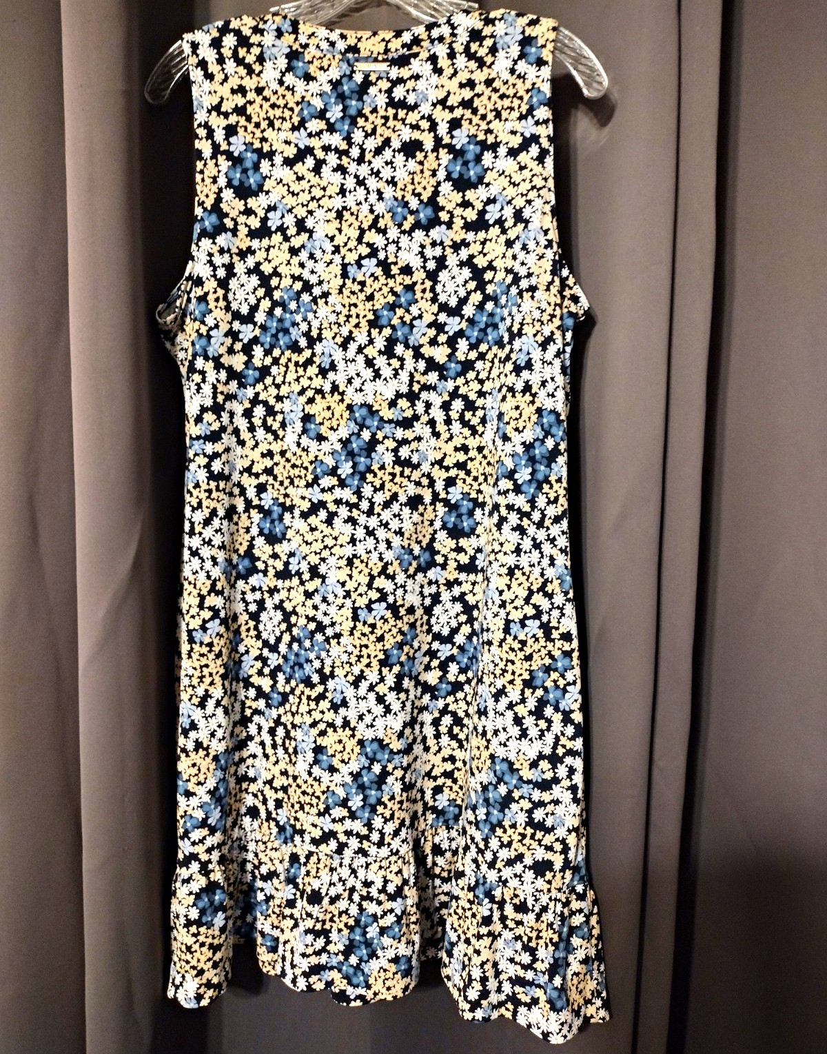 Michael Kors Women’s L Floral Sleeveless Tie Keyhole Neck A-Line Knee Dress
