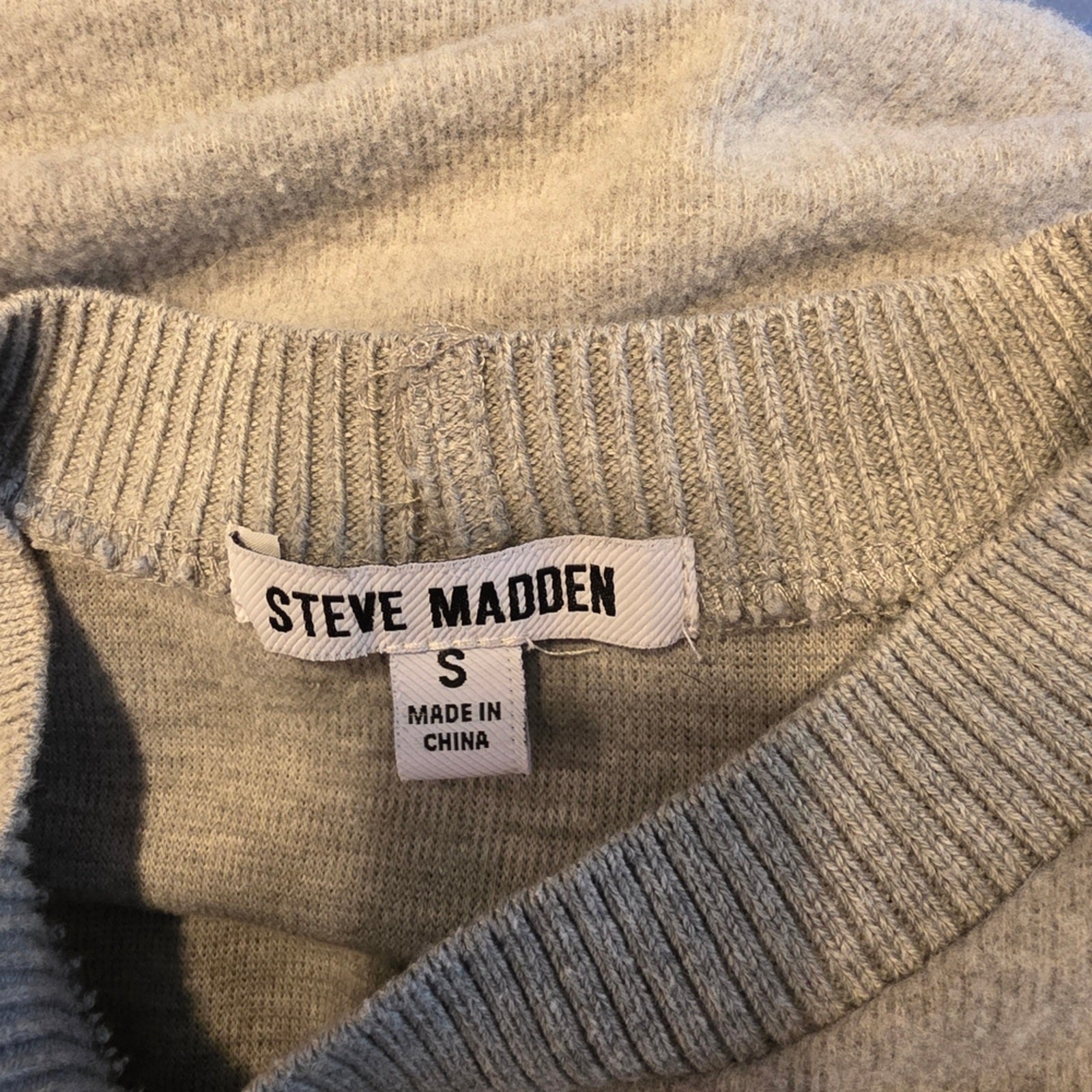 Steve Madden S Gray Short Sleeve Shift Sweater Dress