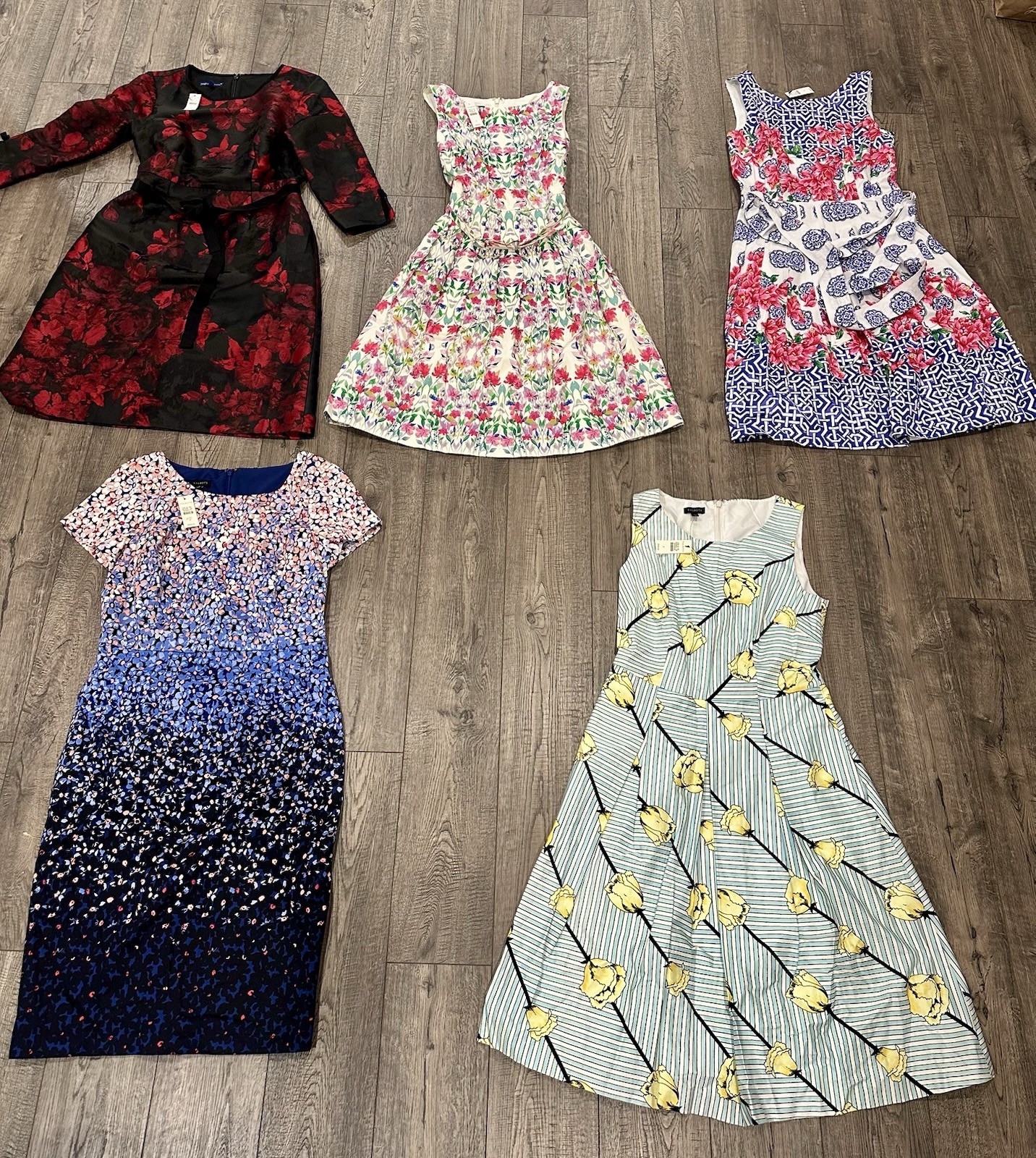 Lot Of 5 Talbots Dresses Florals Multicolor Size XS NWT Shift, Fit & Flare