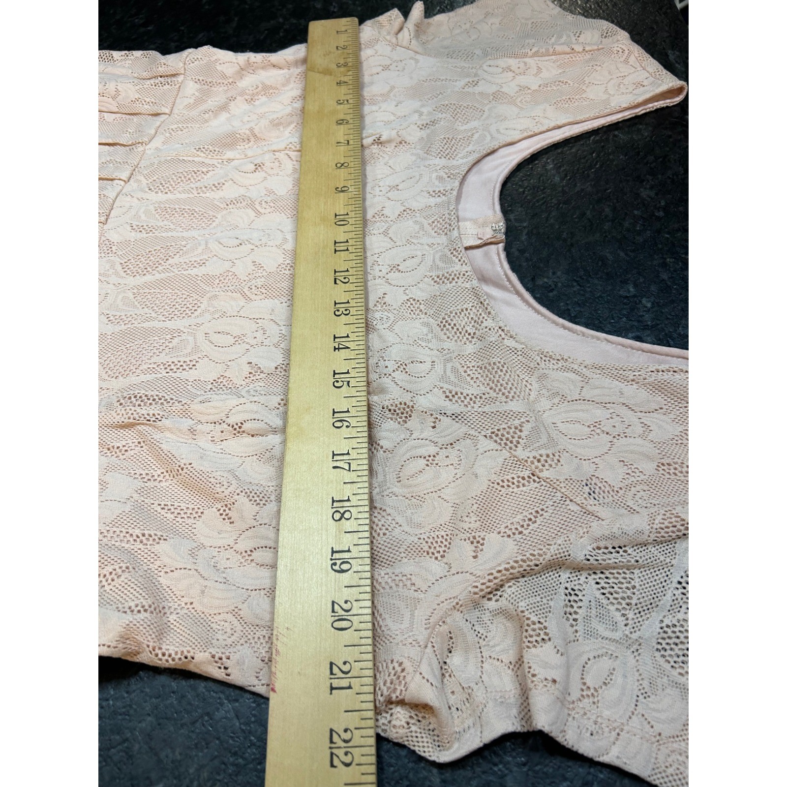 Torrid Women Plus Size 20 Peach Lace Fit Flare High Low Dress Short Sleeve Blush