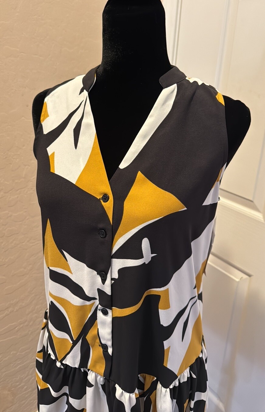 Fit And Flare Button Down Dress 17” P2P 34 Length No Stretch XS Orig $40