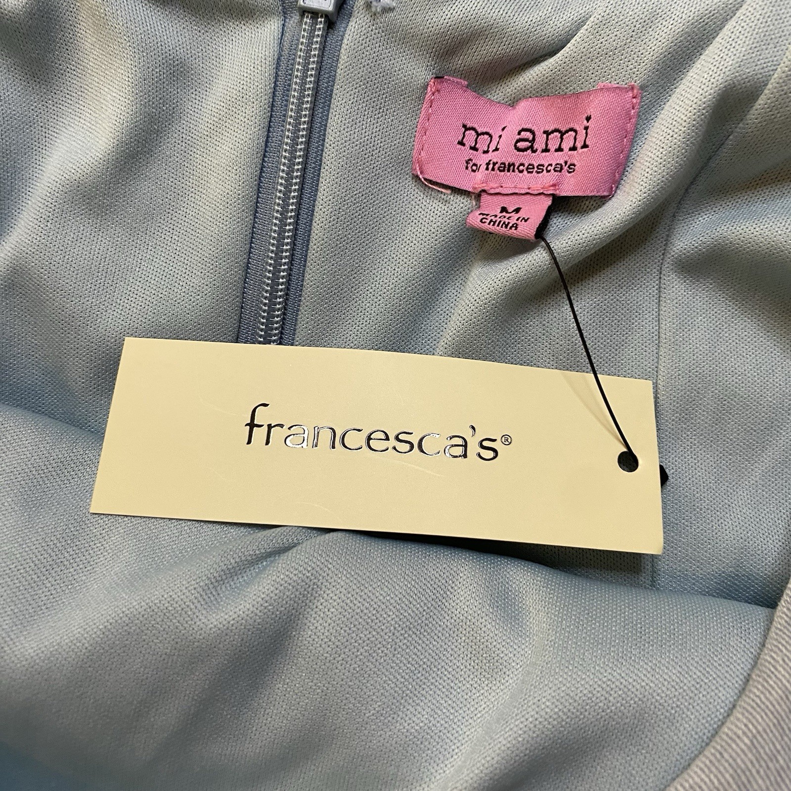 Miami For Francesca’s Lightwash Denim Spaghetti Strap Mini Dress Size Medium