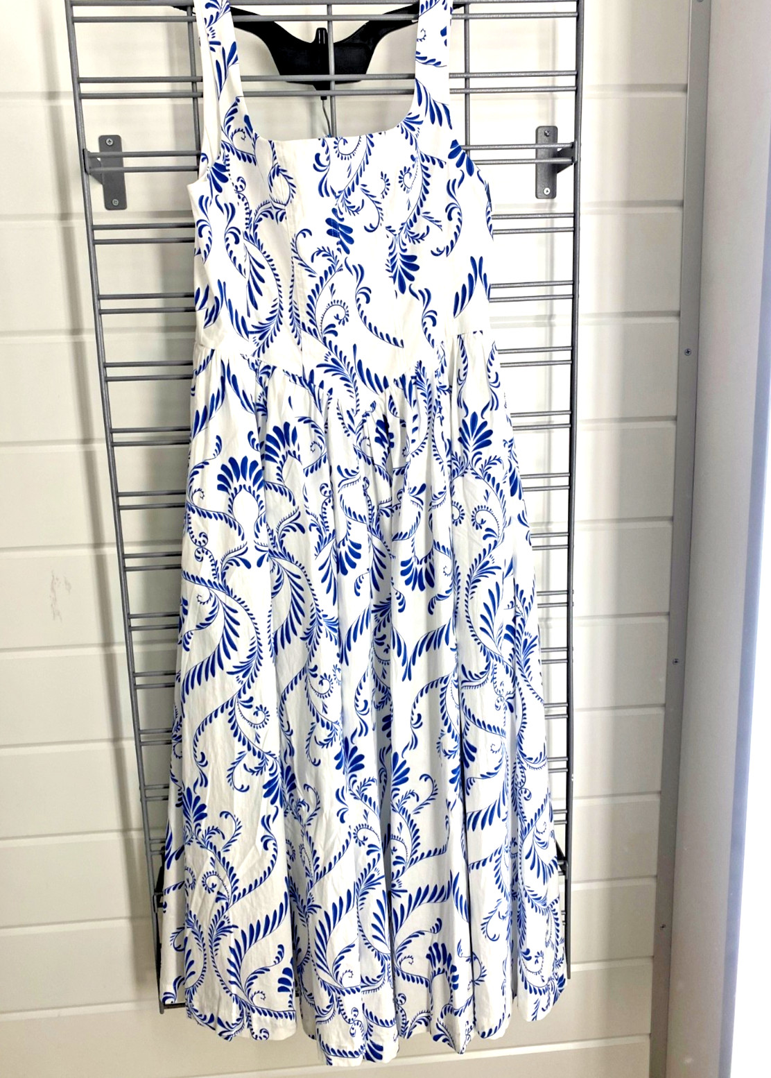 7 For All Mankind Blue and White printed midi maxi Dress