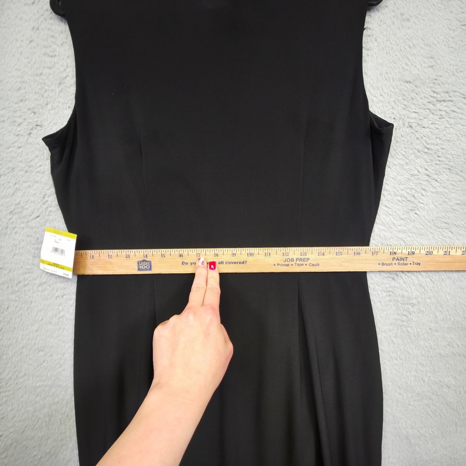 Anne Klein Dress Womens 14 Black Draped Ruched Minimalist Cocktail Party Evening