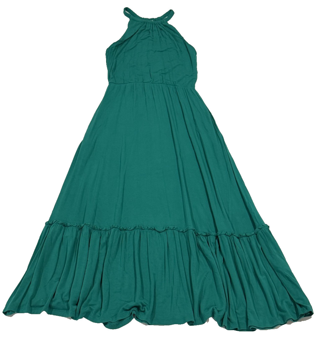 Cynthia Rowley Kelly Green Halter Midi Dress with Pockets Size Small