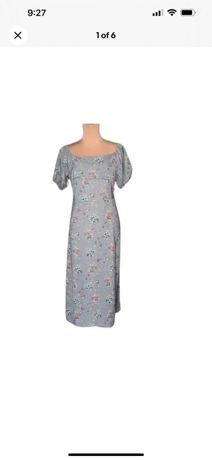 Disney Parks Womens Aladdin Jasmine Floral Print Midi Sundress Dress Gray Sz XL