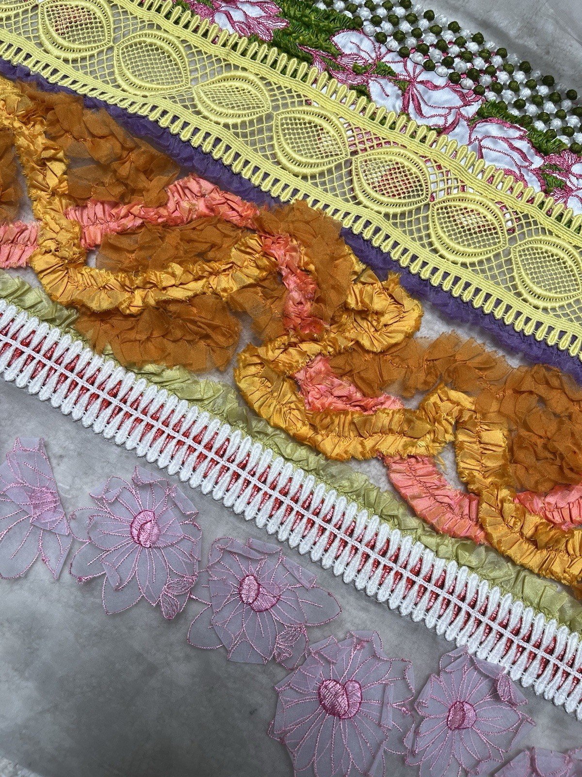 DOSA One Size 100% Cotton Sheer Embellished Apron Overlay Artisan Bohemian layer