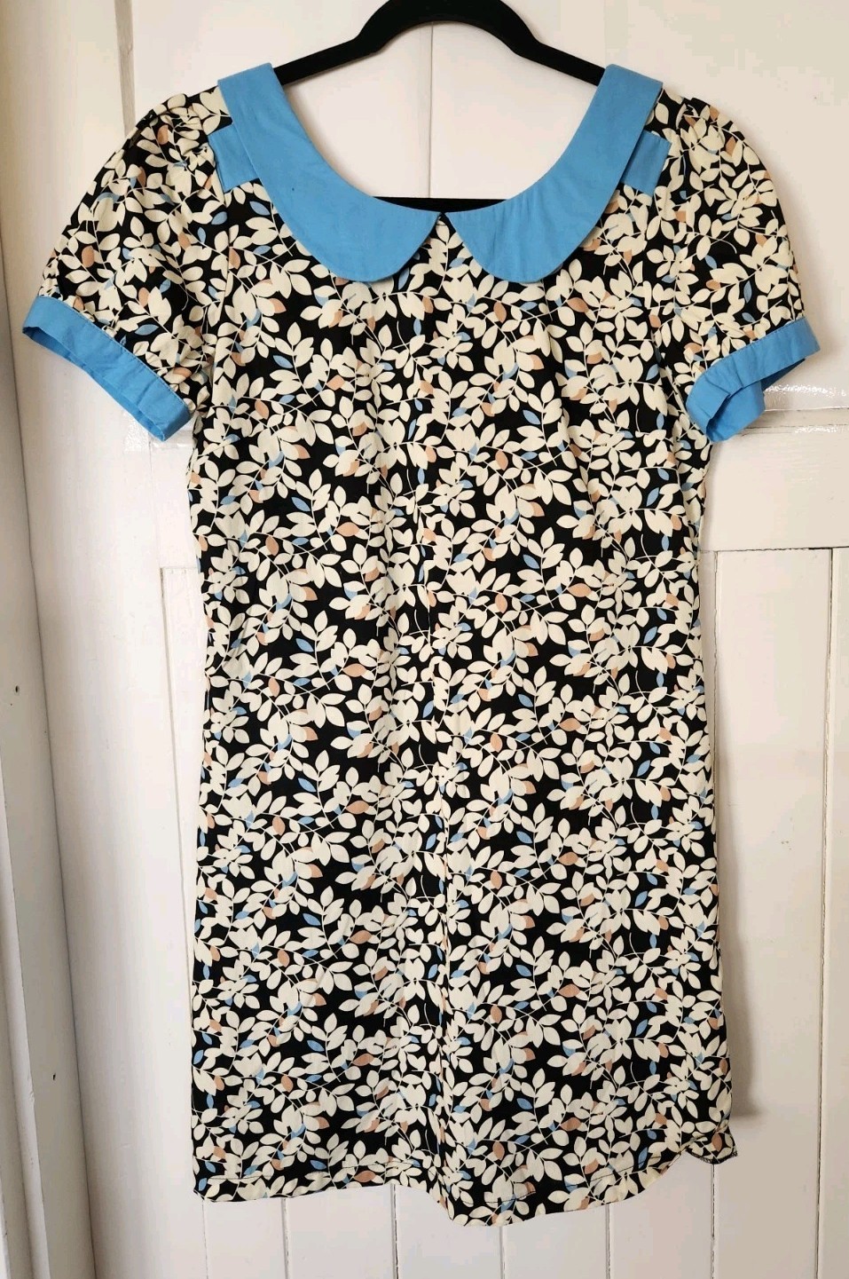 Pin Clove womens cotton peter pan collar shift dress size S NWT