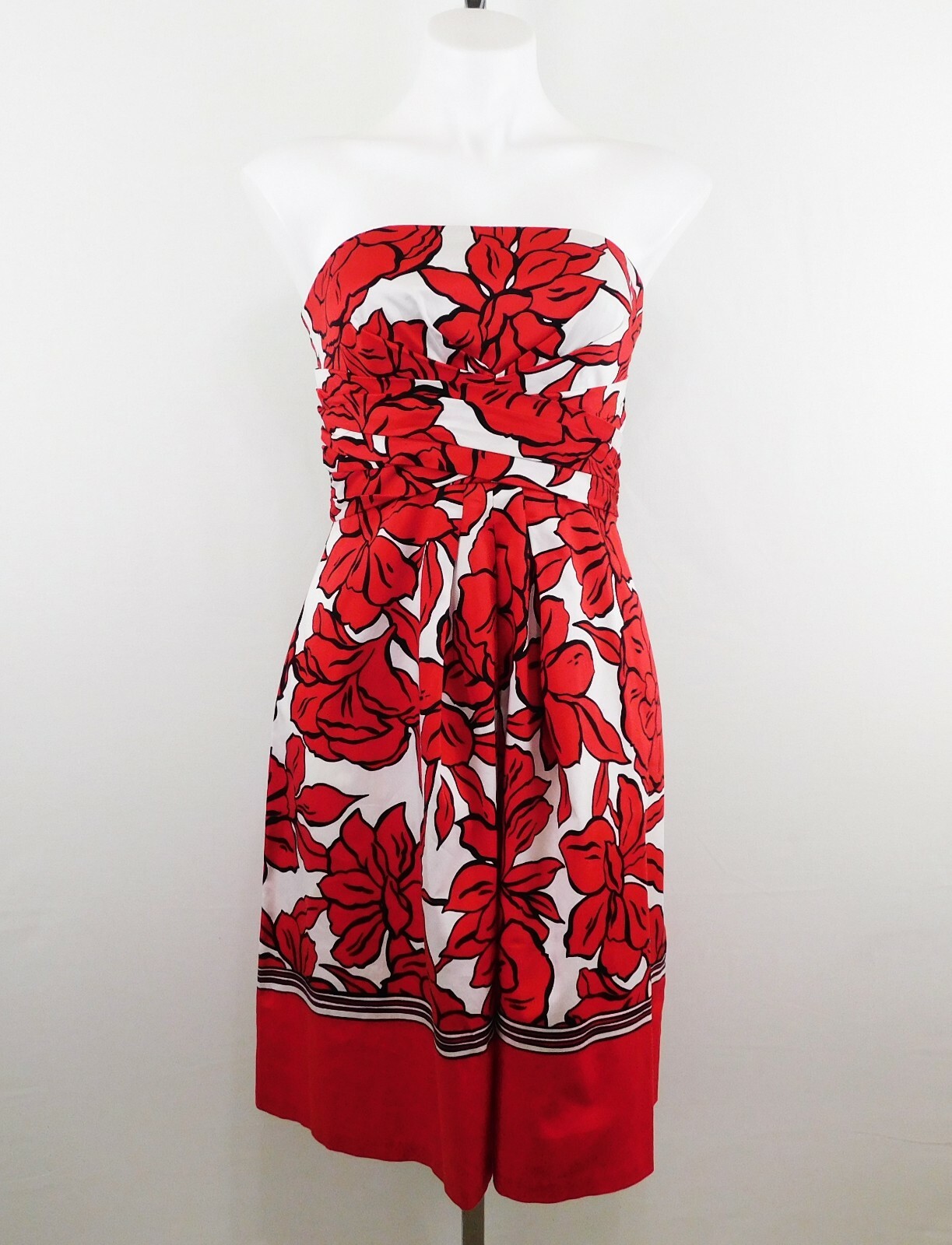 Donna Ricco Women Dress, Size 6, Red/Black/White, 96% Cotton, 4% Spandex