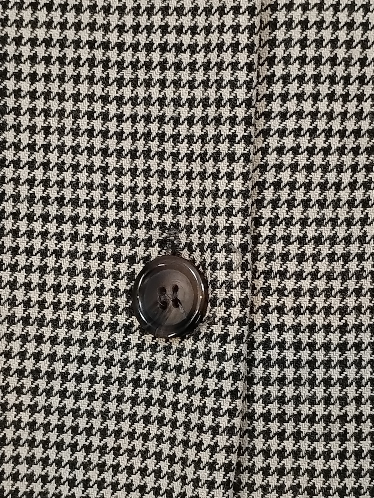VTG Talbots Dress Sz 10 Houndstooth USA Wool Button Front Workwear Classic