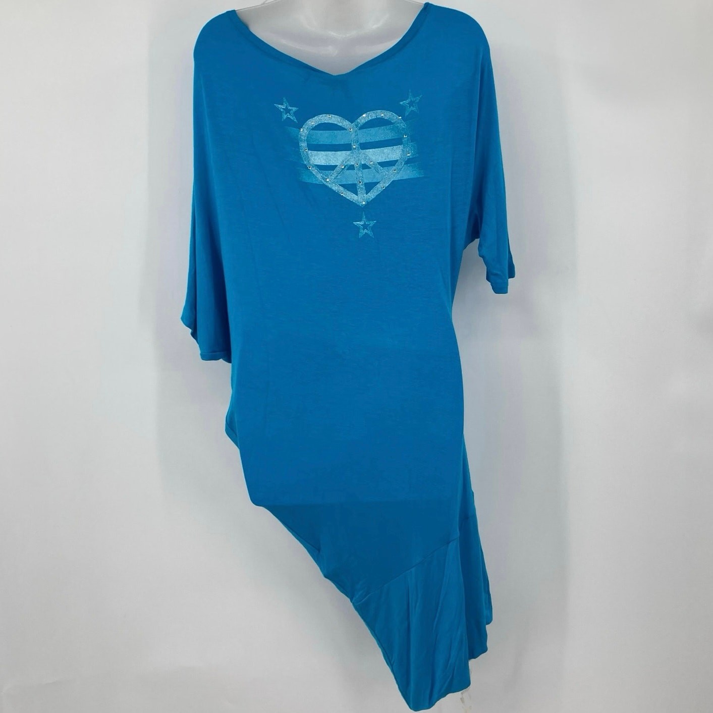 Affliction Black Premium Poison Tunic Top Turquoise Blue Mini Dress Y2K XS NEW