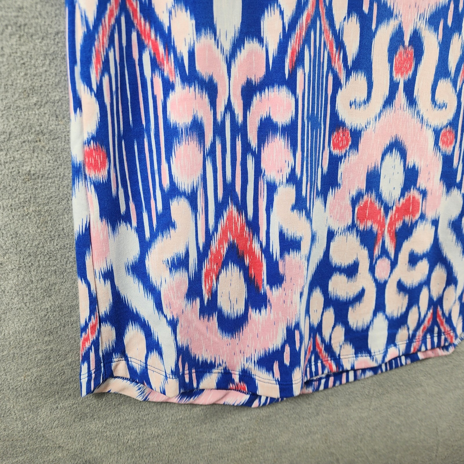 Crown an Ivy Woman Shift Bright Colorful AOP M Pink Blue White Cuff Sleeves