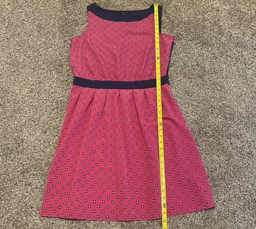 Tommy Hilfiger Side Zip Lightweight Lined Dress Womens 12 Pink Blue EUC