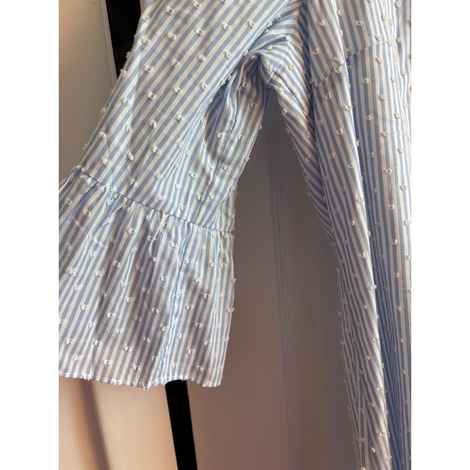Lilly Pulitzer Ginger Dress 12 Blue Peri Stripe White Clip Dots NWT MSRP $178