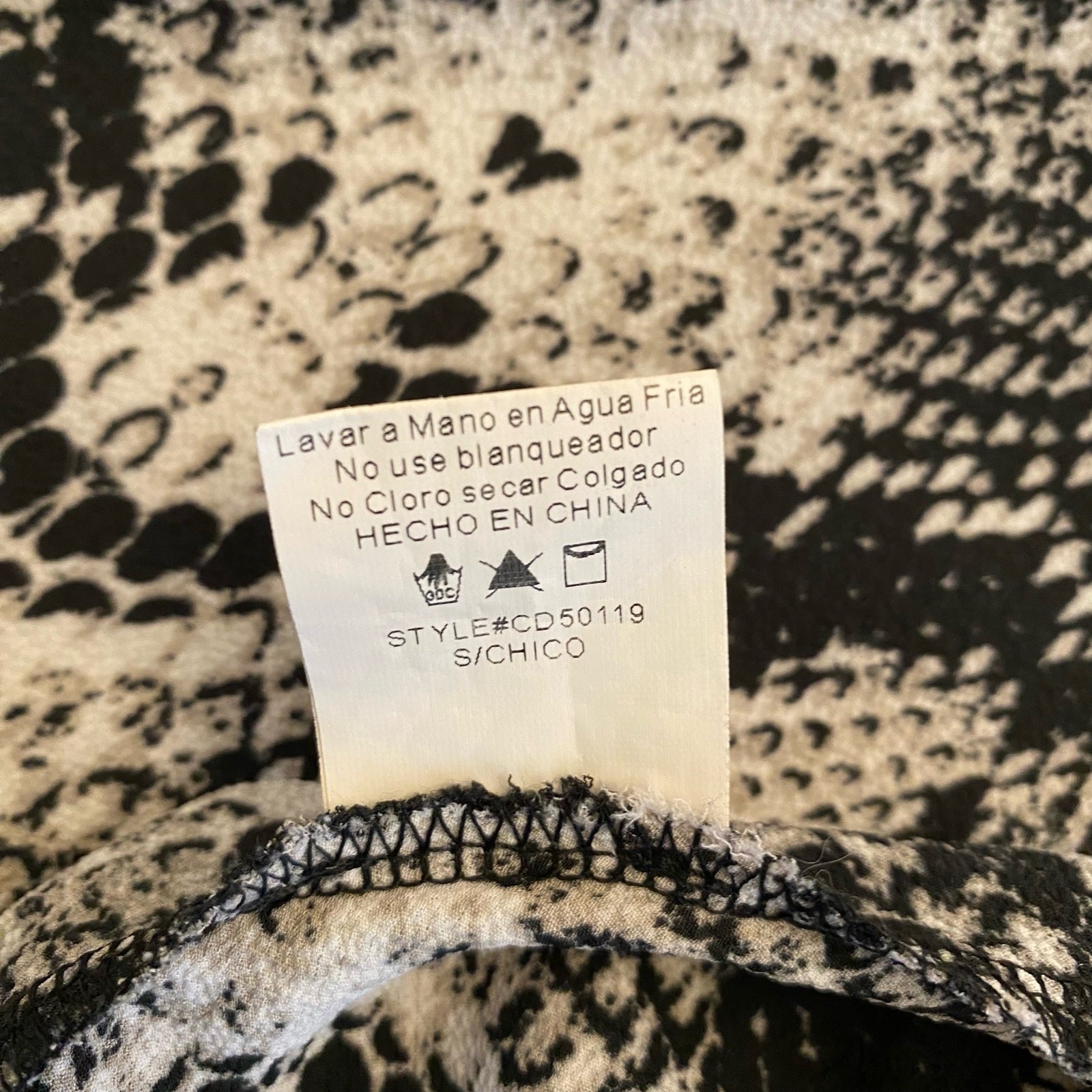 Trac Snake Skin Sleeveless Mini Dress Small
