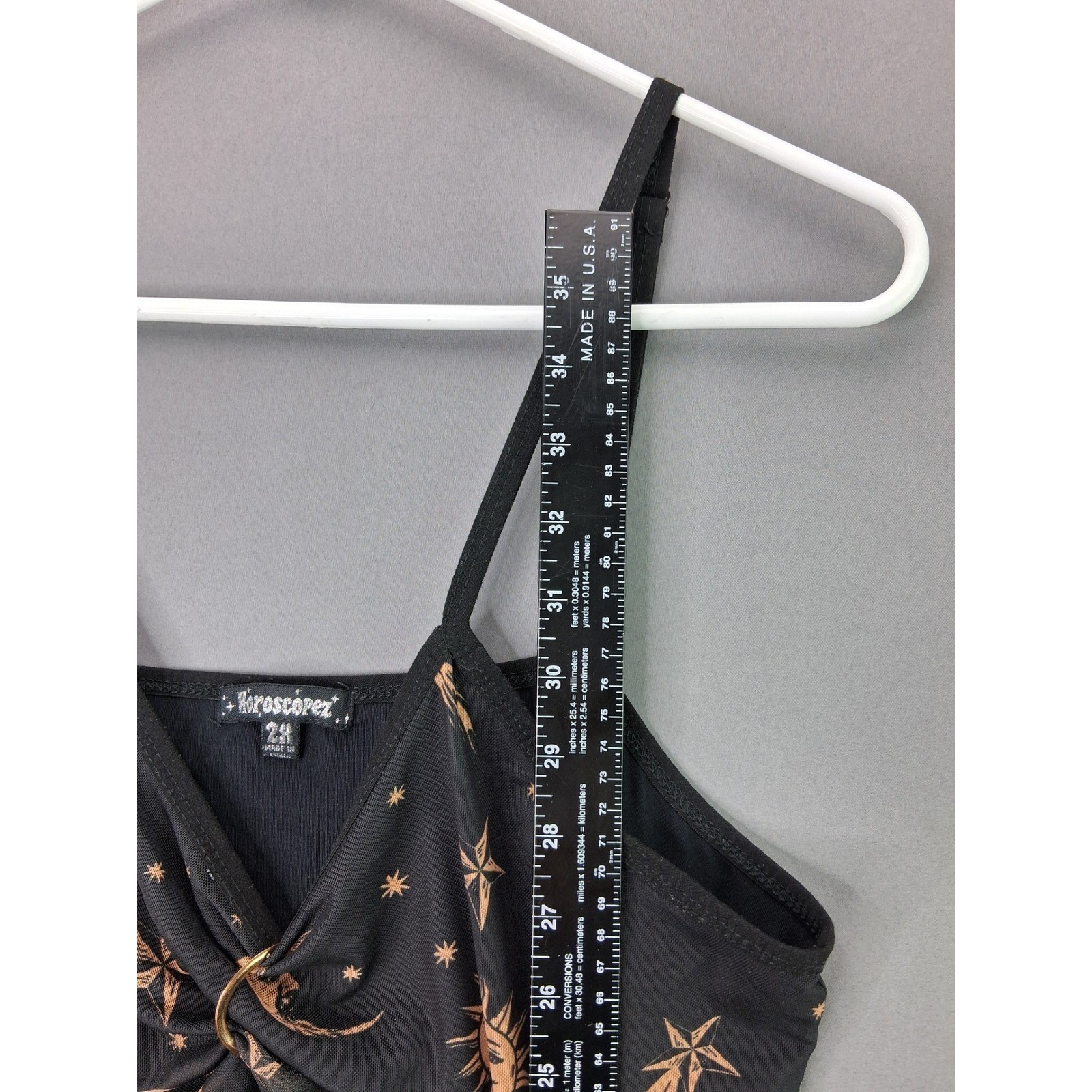 Horoscopez Dolls Kill Celestial Mesh Mini Dress 2X Black Gold Sun Moon Stars