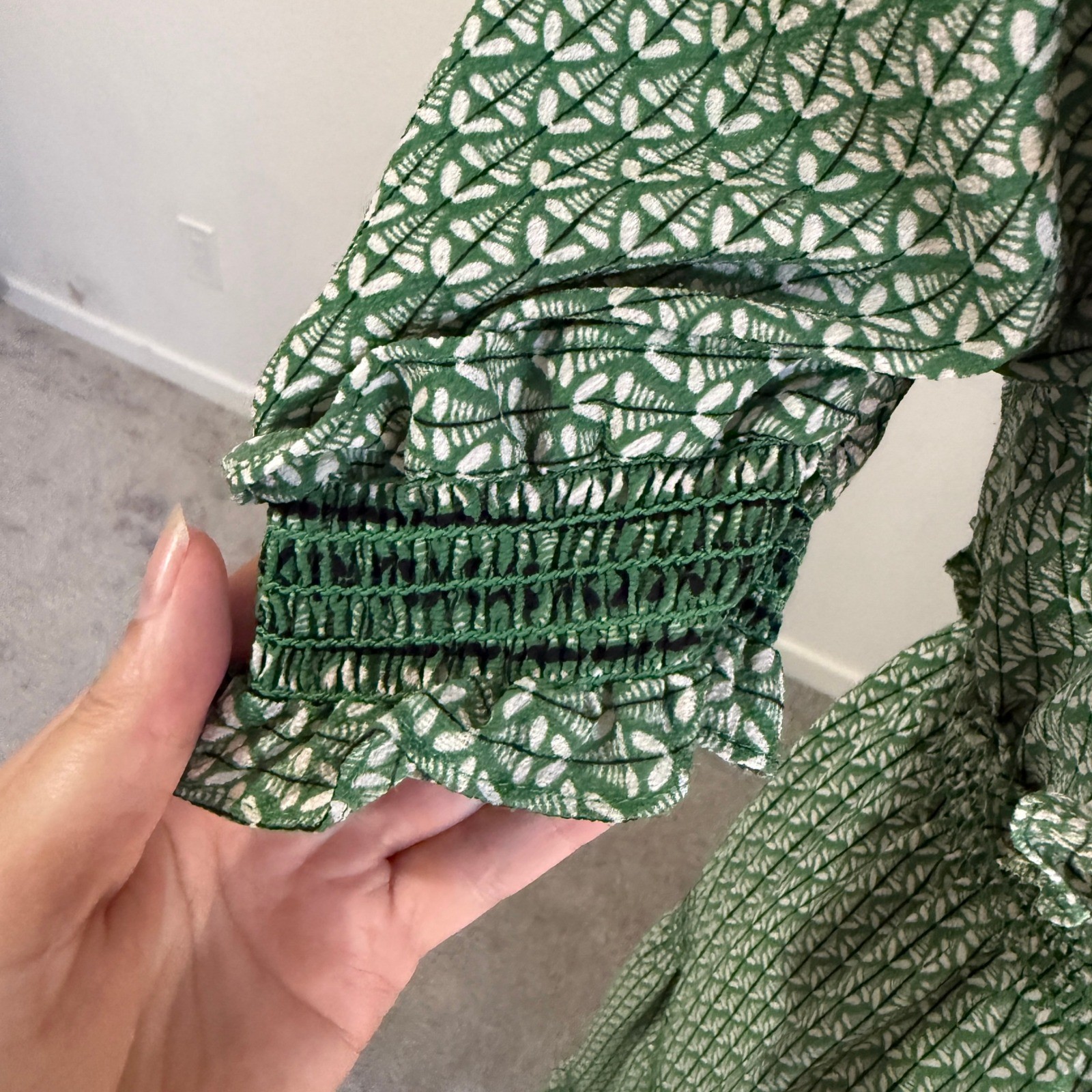 Max Edition Green Tiered Maxi Dress Medium Garden French Cottagecore Peasant