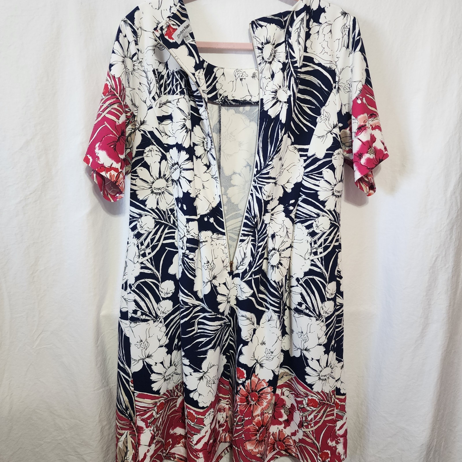 Shelby & Palmer Sz 16 Multicolor Floral Print Dress Polyester And Spandex