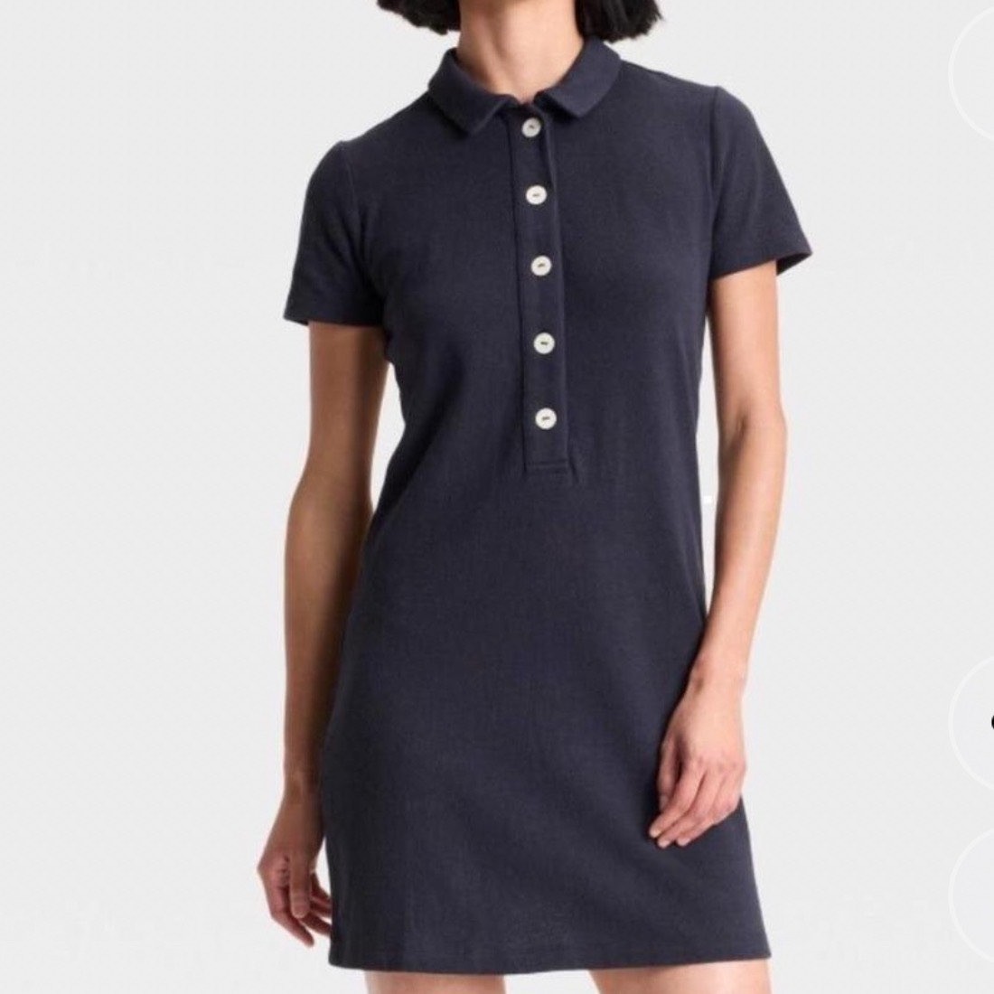 Universal Thread Women’s Navy Blue Polo Mini Dress Short Sleeve Cotton Blend S