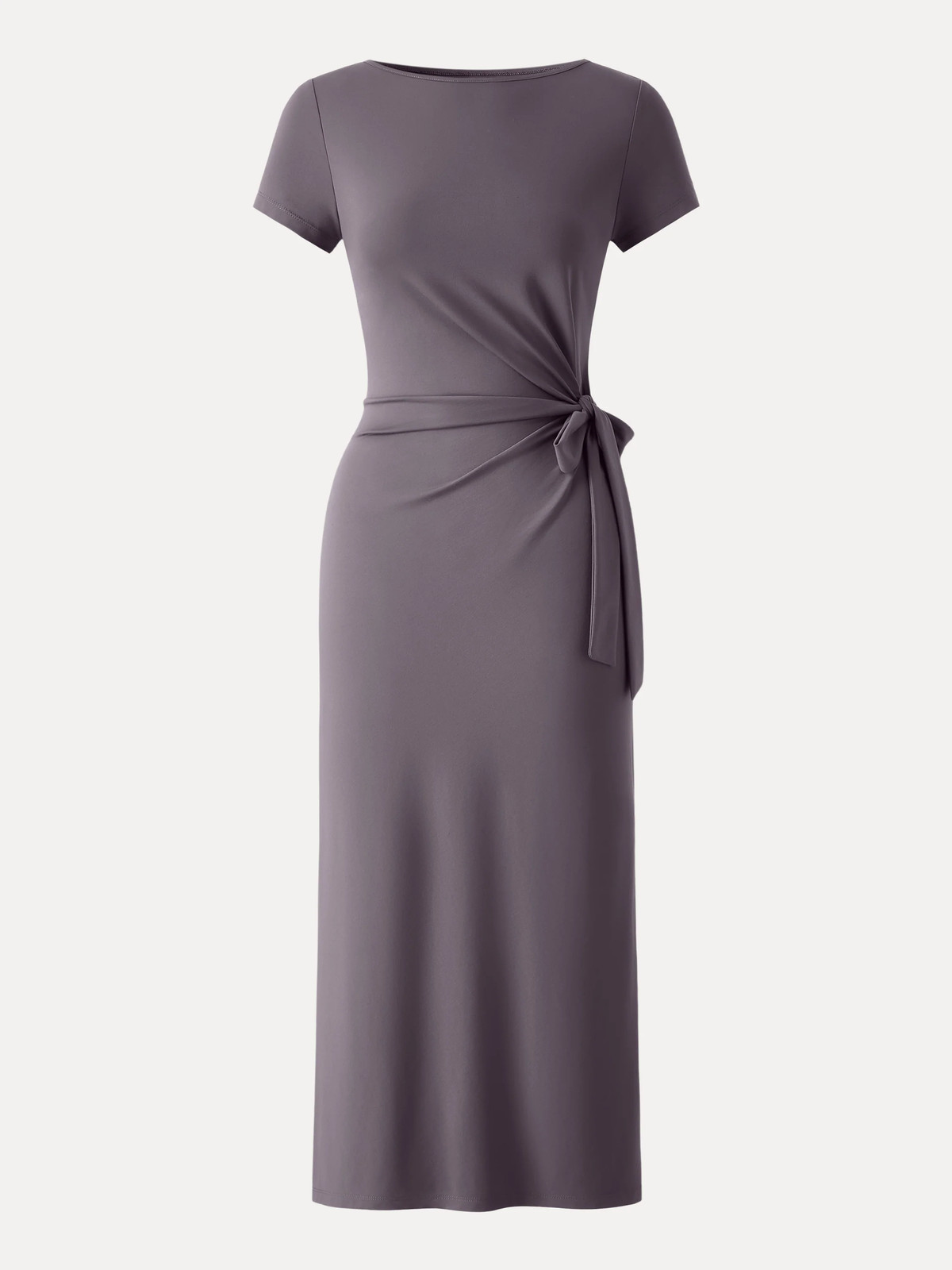 OGL Move Cooling Wrinkle-Resistant Tie Waist Midi Dress with Slit, No I.Port Fee