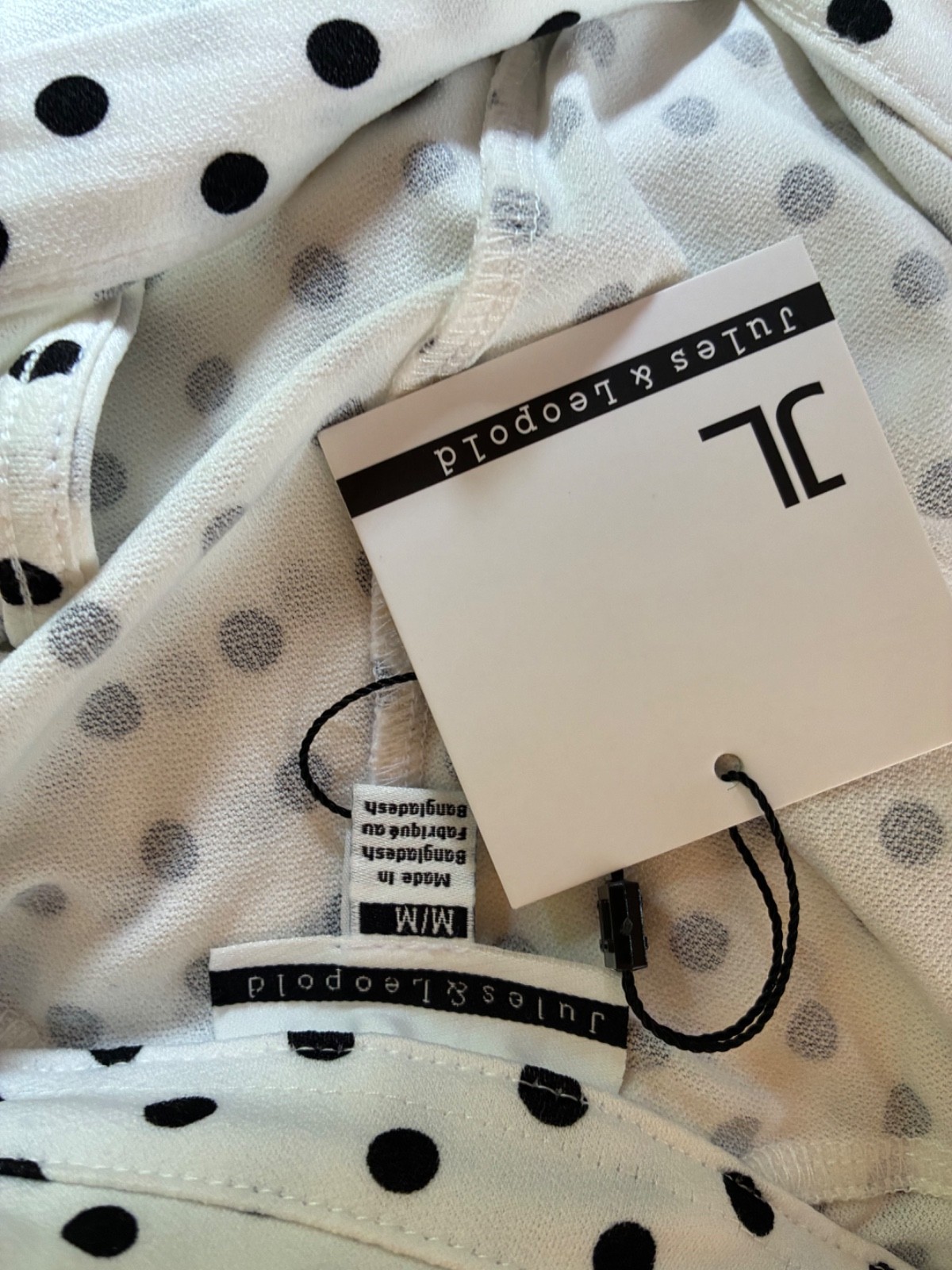 JULES & LEOPOLD BLACK WHITE SPOTTY SLEEVELESS BUTTON FRONT DRESS BNWT M 10 12