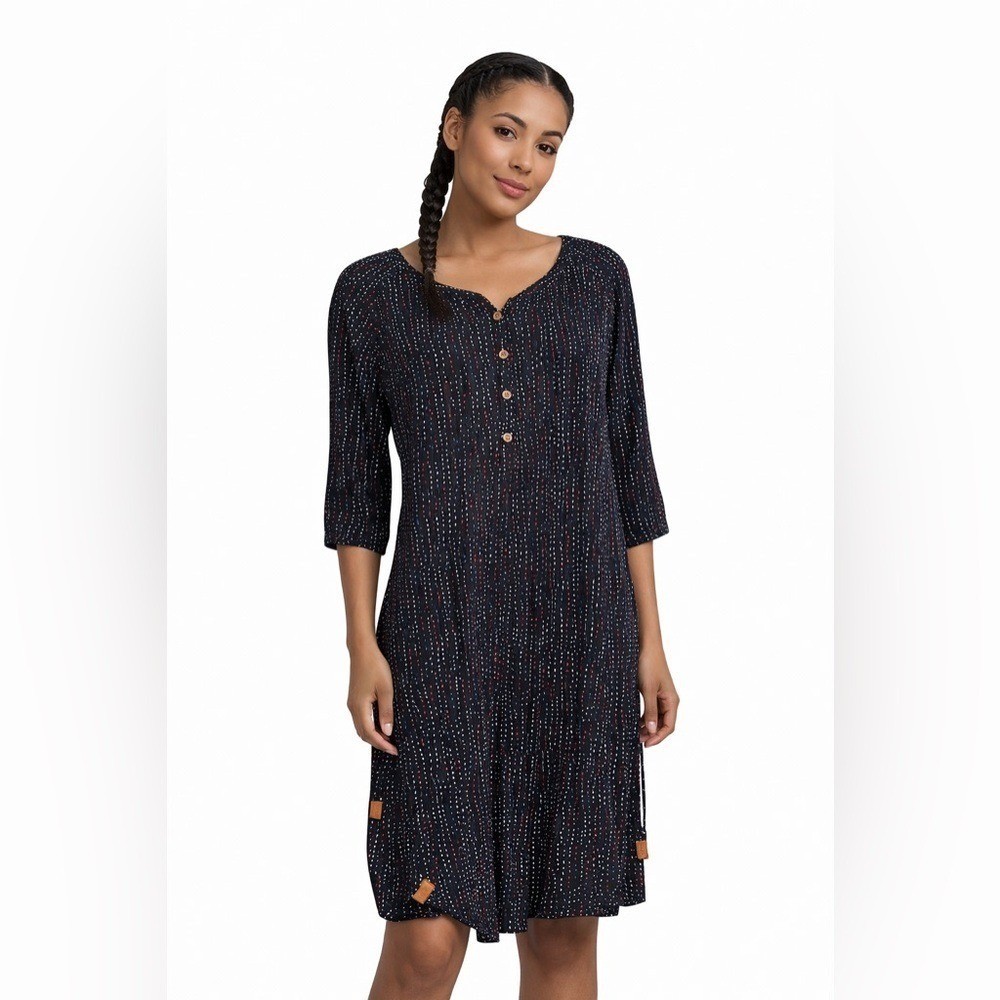 Naketano Dress with Red, Light Blue & White Accents Summer Dress, Comfort