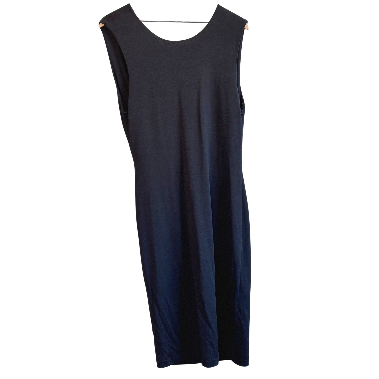 T by Alexander Wang Cowl Back Midi Dress Black Women Size Large Sleeveless