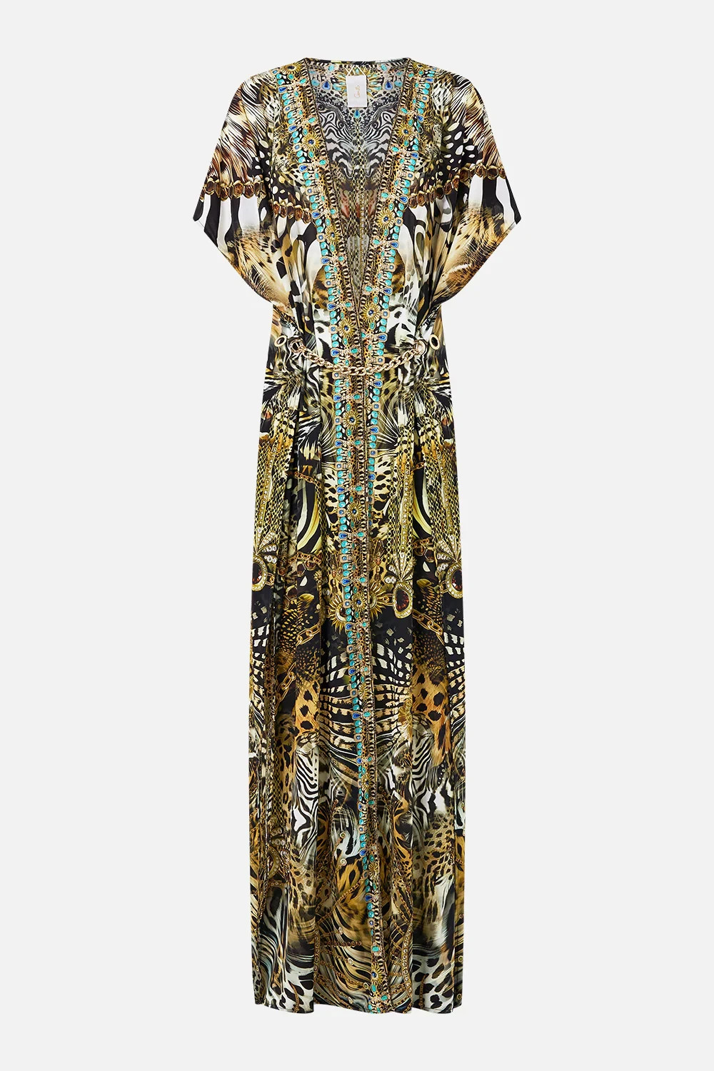 Camillla Women’s Front Split Beach Maxi Dress ‘Feline Folklore’ Brand New
