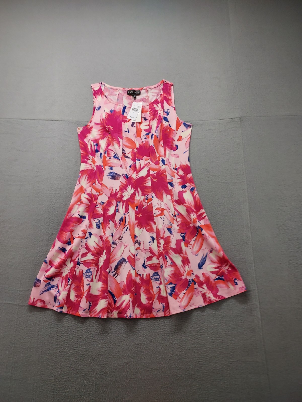 Harper 241 Women Shift Dress S Multicolor Floral Sleeveless Round Neck Stretch