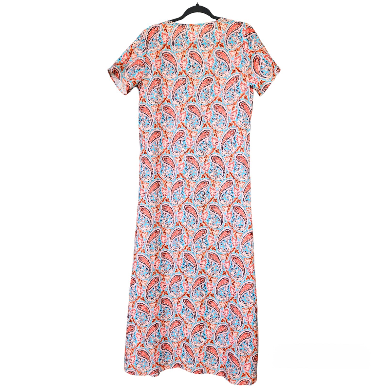 Casual Short Sleeve Printed Wrap Dress Midi Dress Size Medium