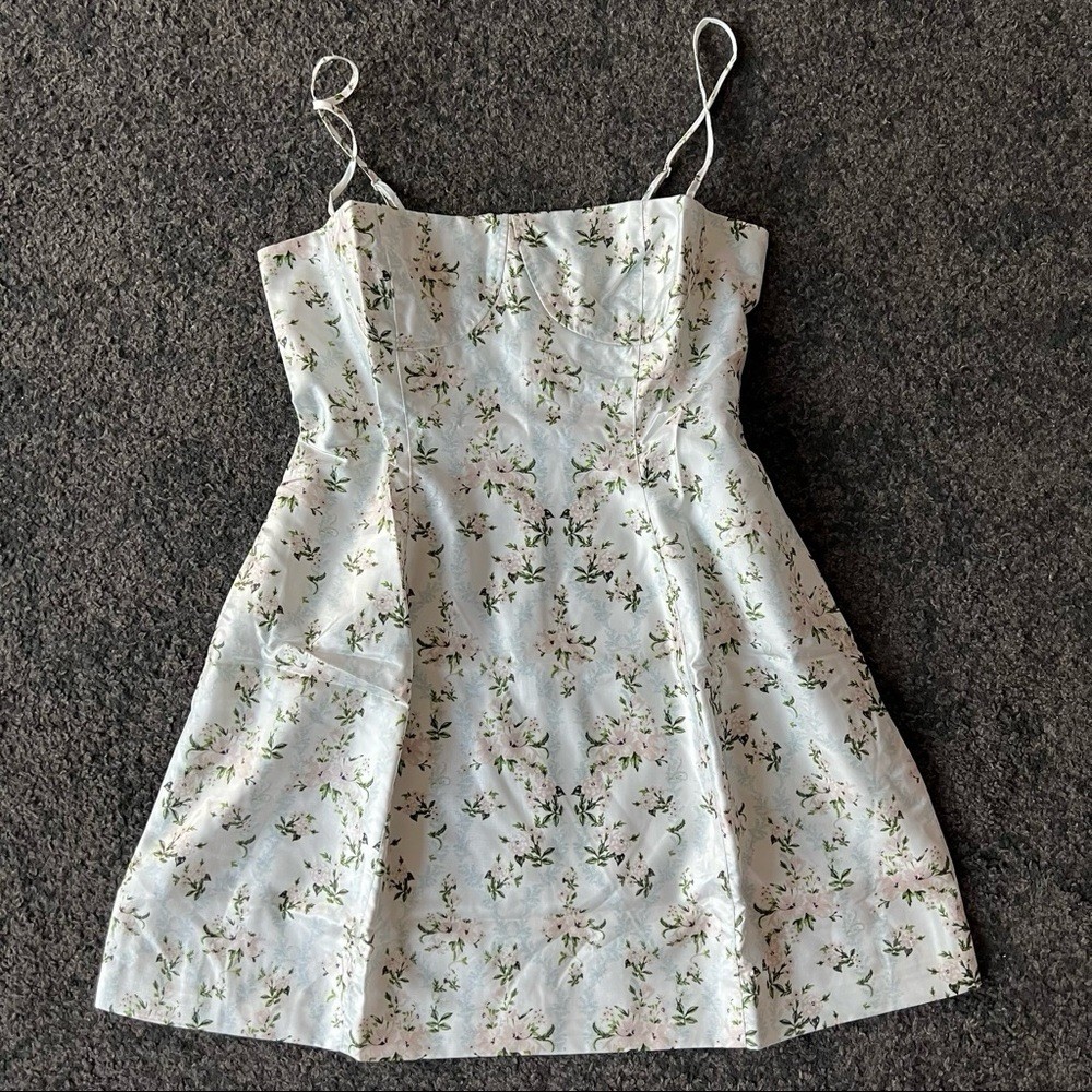 Danielle Bernstein weworewhat floral spaghetti strap dress cottage core Jul Sale