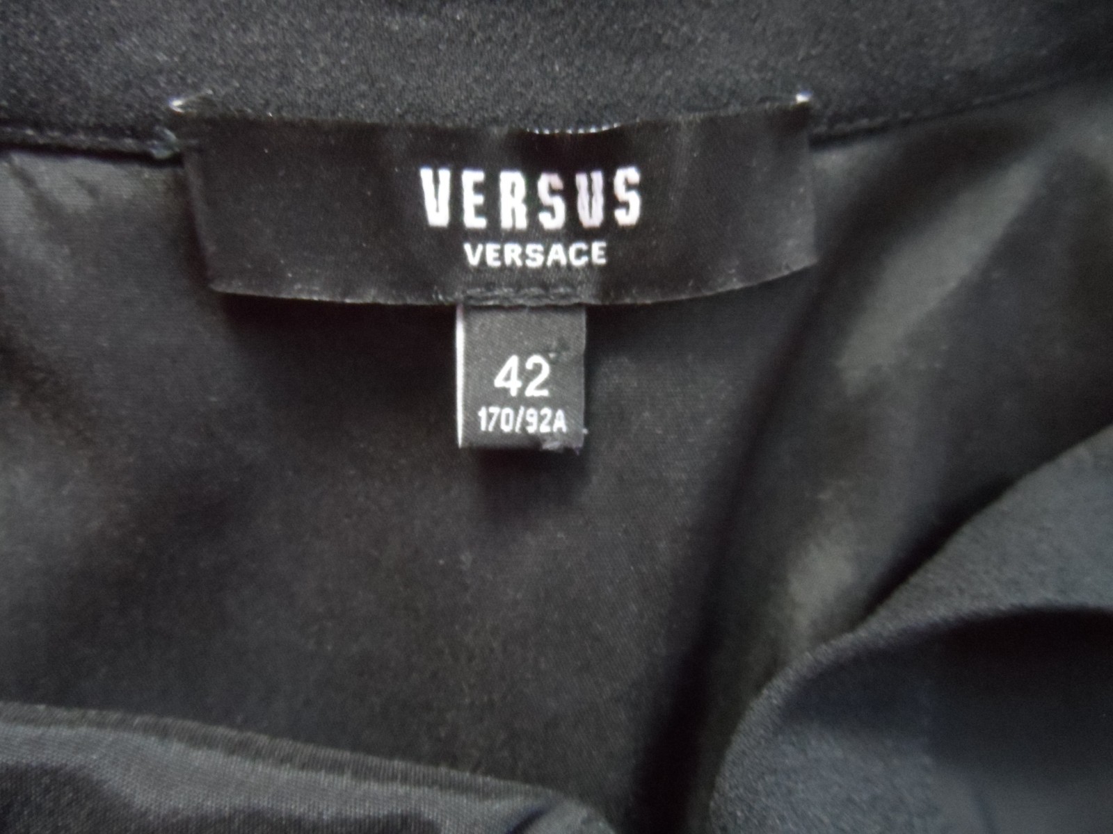 Versace “Versus” Black Empire Waist Pleated Sheath Dress Size IT 42- US 6
