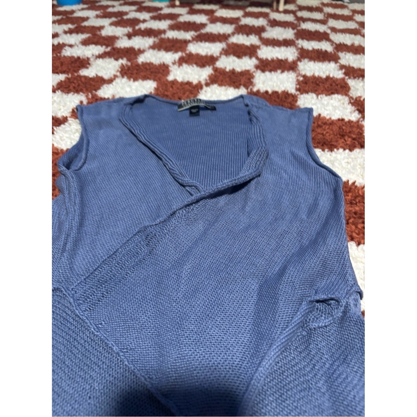 Peruvian Connection Blue Knit Midi Dress