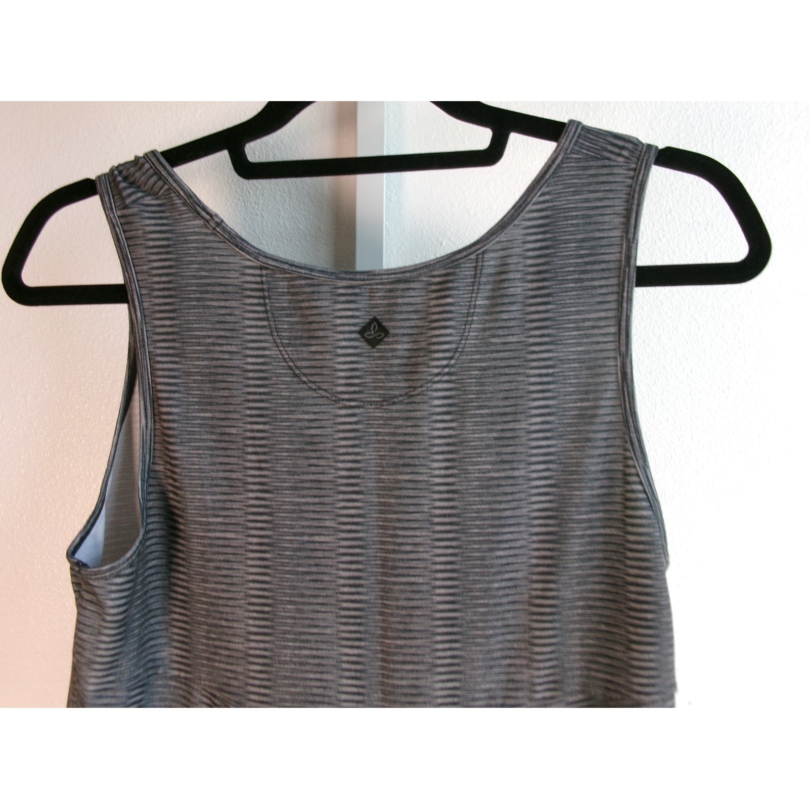 Prana Gray Striped Racerback Athletic Dress Built In Shelf Bra Medium