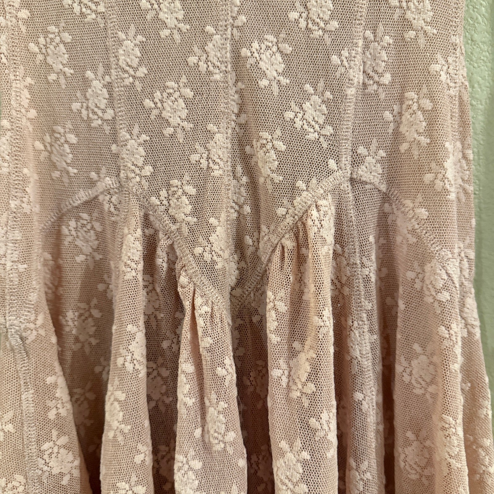 Intimately Free People Dial For Drama Slip Dress XS Pink Floral Lace Fairycore