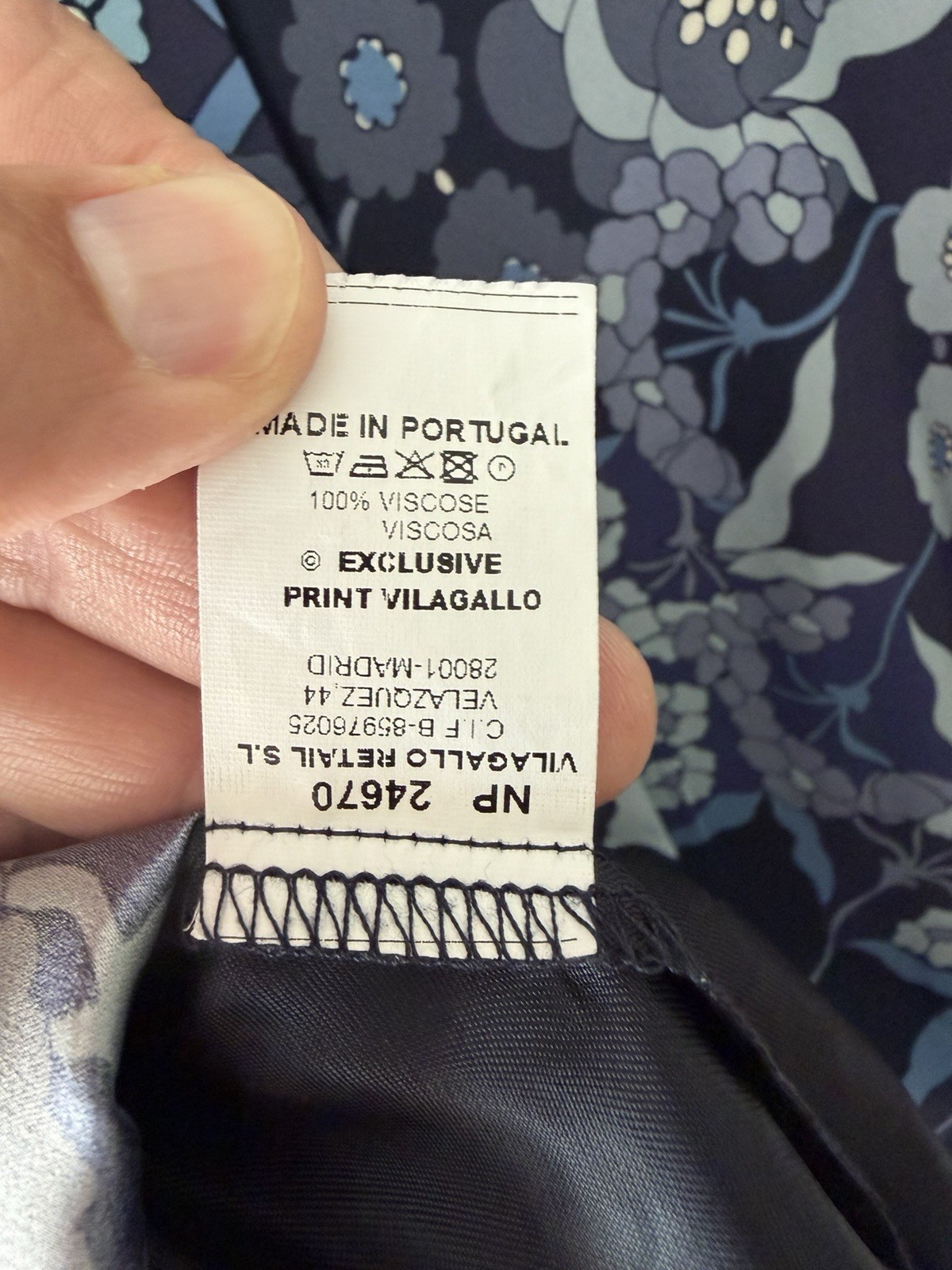 🇵🇹 Vilagallo Blue Floral Dress – Women’s Size 42 Euro / 12 US – Portugal