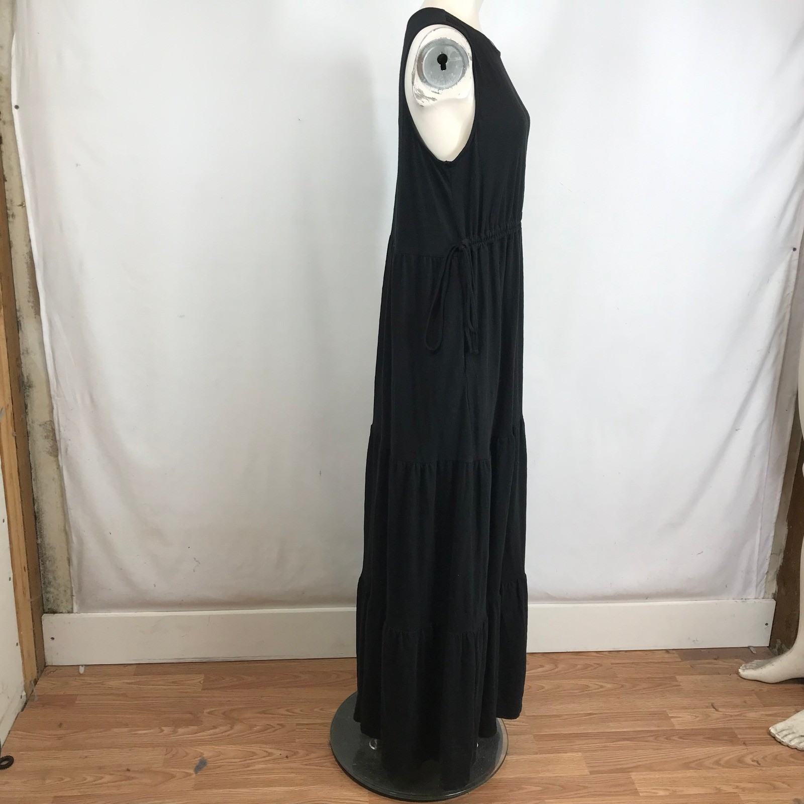 Caslon Womens Black Tiered Sleeveless Maxi Dress Drawstring Waist CN471772MI M