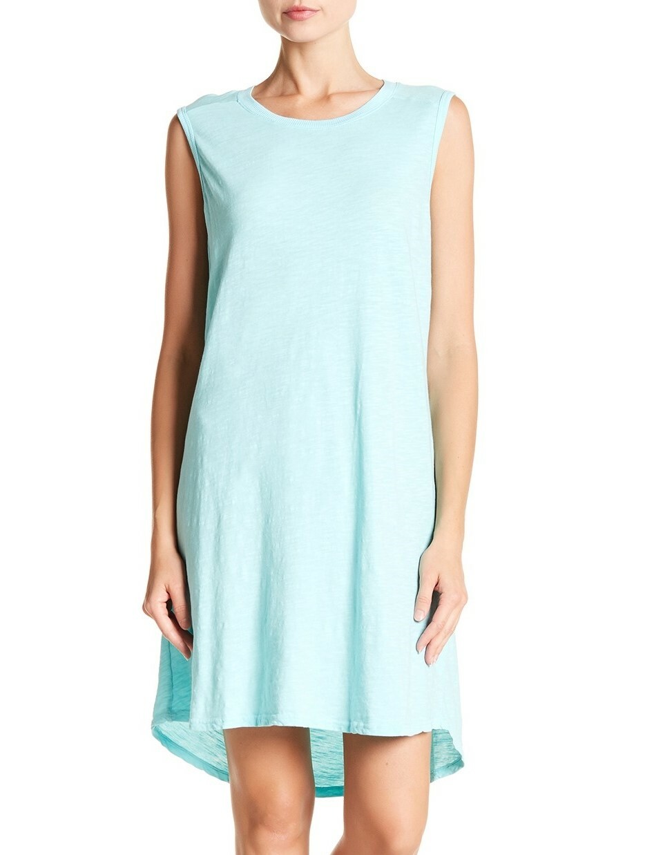 Allen Allen 154416 Women’s Mini Tank Dress Sleeveless Aquamarine Sz. Small