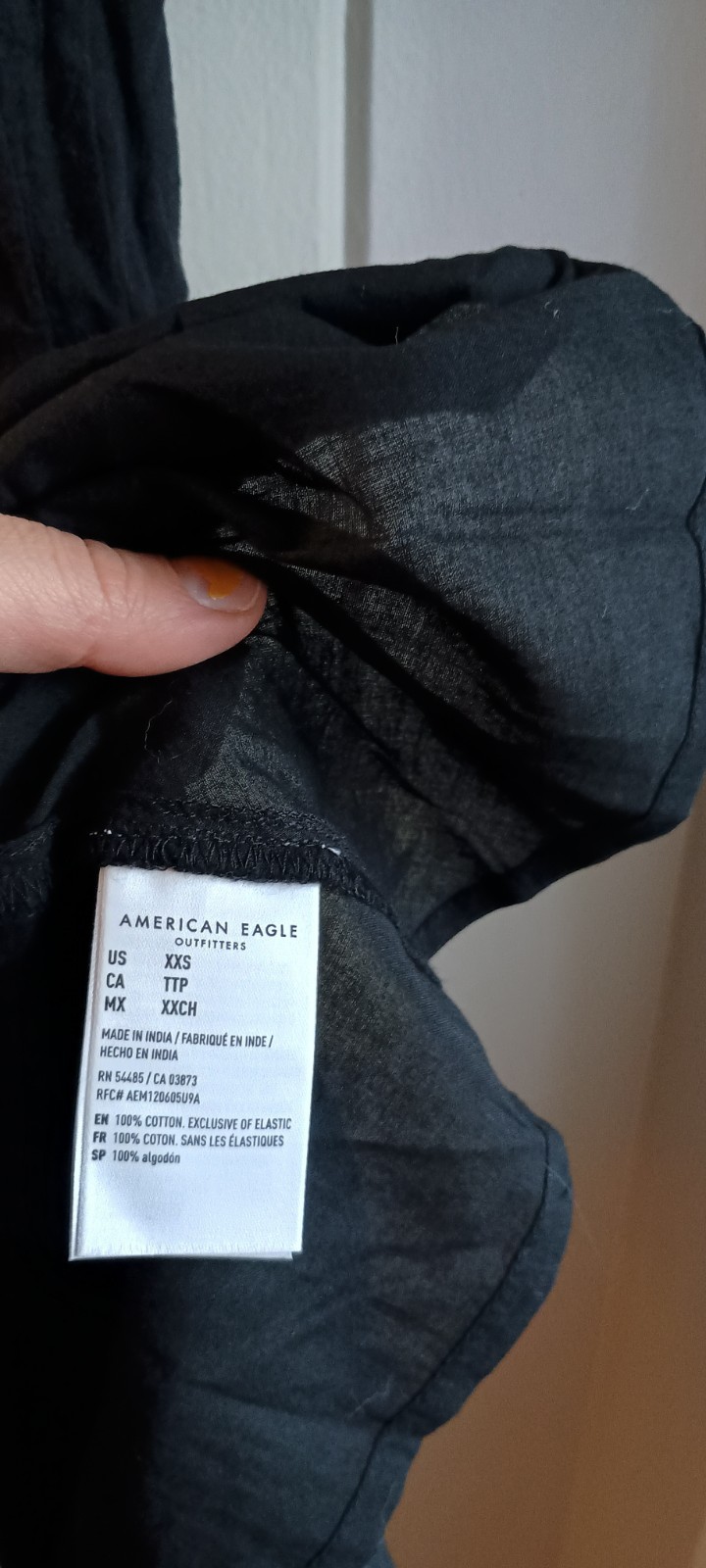American Eagle Black Cotton Pleated Mini Dress XXS NWOT