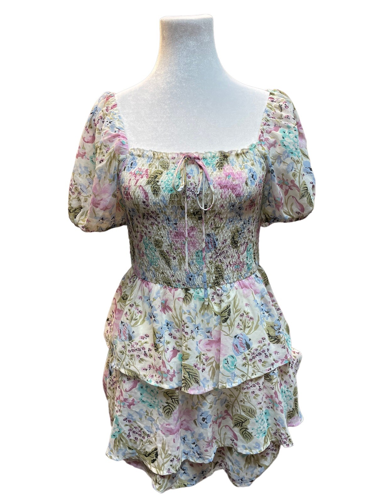 Speechless Ivory Lavender Floral Mini Dress Size M