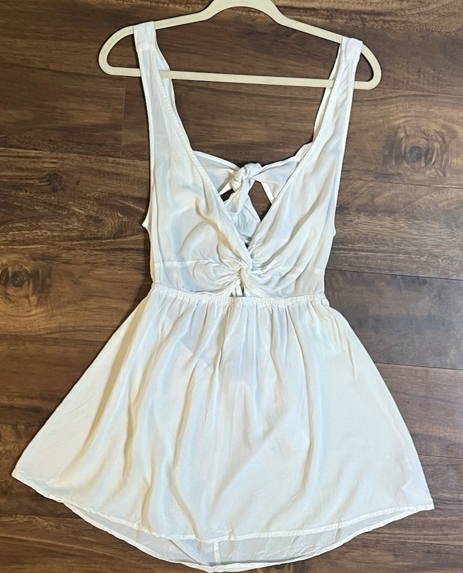 ASOS Women’s Deep Plunge Open Back Sleeveless Mini Dress White Size 10